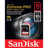 Cartão Sd Extreme Pro 16gb 95mbs