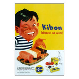 Cartaz Propaganda De Lata E Carrinho Kibon Decada De 50