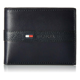 Carteira Bolso Tommy Hilfiger Masculina De Couro Slim Bifold
