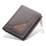 Carteira De Bolso Slim Masculina Couro Pu Com Porta Moedas