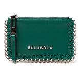 Carteira Ellus Card Holder Chains Techno Leather Verde Dom