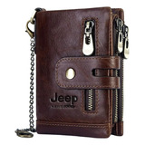 Carteira Jeep Masculina De Couro 100% Legítimo