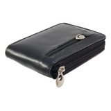 Carteira Masculina De Bolso Em Couro Porta Moedas Zíper