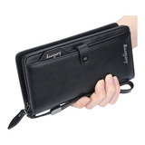 Carteira Masculina Longa De Couro Sintético Preto Baellerry