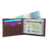 Carteira Masculina Pequena Slim Couro Porta Cartão Full