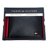 Carteira Masculina Tommy Hilfiger Original Em Couro Com Rfid