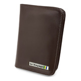 Carteira Slim De Couro Legítimo Masculina Cartões Rg Cnh Cor Marrom-escuro
