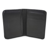 Carteira Slim De Couro Legítimo Masculina Cartões Rg Cnh Cor Preto