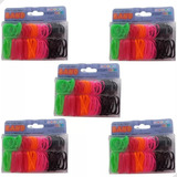 Cartela 05 Pacotes Elastico Silicone Grosso Liguinha Cabelos
