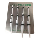 Cartela 12 Alargador Pino Preto Par 2mm 3mm 4mm 5mm 6mm 8mm