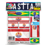 Cartela Adesivos Resinado Polinésia Francesa Bandeiras