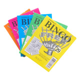 Cartela Bingo - 5 Blocos - Coloridas - Total 500 Fls. 8x10cm