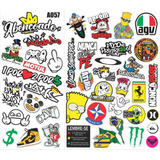 Cartela De Adesivos 43 Unidades Bike Moto Carro Notebook