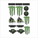 Cartela De Adesivos Monster 15 Unidades Dp02 Moto Carro Bike