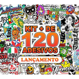 Cartelas De Adesivos Super Kit 128 Unidades Moto Bike Carro