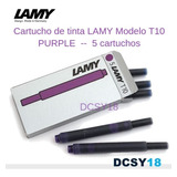 Cartucho De Tinta Lamy T10 - Roxo - Caixa C/ 5 Uni Tinteiro