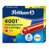 Cartucho De Tinta Pelikan 4001 Tp/6 Vermelho