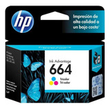 Cartucho Hp 664 Colorido(f6v28ab) Para Ink Advantage 1015, 4645, 2645, 1515, 2515, 3515, 3545, 2545