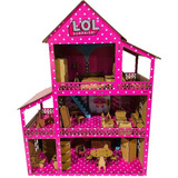 Casa Boneca Polly Lol Mobiliada C/