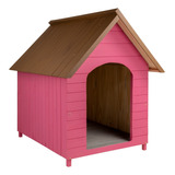 Casa Casinha De Cachorro Em Madeira Pintada Gigante N6 Cor Rosa
