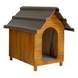 Casa Casinha De Madeira Cães Cachorro Telhado Ecológico N°4 Cor Cerejeira