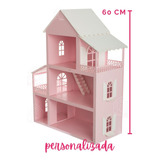 Casa Casinha Infantil Boneca Lol Adesivada + Kit 36 Moveis