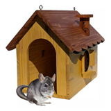 Casa Casinha Toca Para Chinchila Mini Coelho De Madeira Luxo