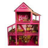 Casa De Boneca Barbiiee Mobiliada C/