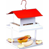 Casa Passarinho Com Fruteira Comedouro Aves Pássaros