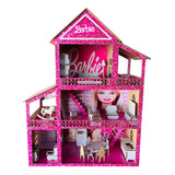 Casa Rosa Casinha Boneca Barbie Polly