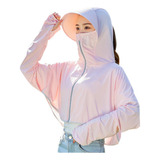Casaco Feminino Com Capuz Protetor Solar, Jaqueta Anti-uv, C