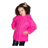 Casaco Infantil Teddy Inverno Pelinhos Capuz Pelucia Moletom