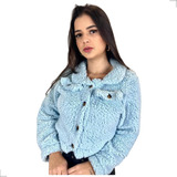Casaco Teddy Curto Blusa Pelo Feminino Cropped Pelucia