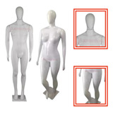 Casal Manequim Masculino + Plus Size De Plástico Branco Loja