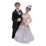 Casal Noivos Casamento Noivinhos Resina 6,5 Cm Topo De Bolo 