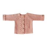 Casaquinho Bebê Tricot Casaquinho Azul E Rosa Infantil Rn