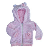 Casaquinho Infantil Bebê Com Gorro Em Plush Menina Djiele