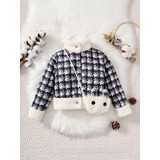 Casaquinho Infantil Menina Com Bolsinha Outono