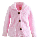 Casaquinho Pelinho Juvenil Macio Luxo Infantil Rosa Menina