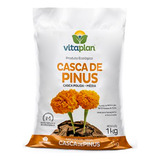 Casca De Pinus Polida Média Vasos Jardim Flores 1kg Vitaplan