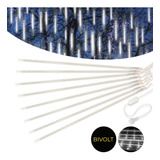 Cascata 8 Tubo Led Bastão Chuva Gelo Natal Pisca Luz Branco