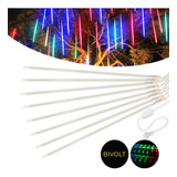 Cascata 8 Tubos Queda Pisca Pisca Chuva Gelo 50cm Luz Rgb