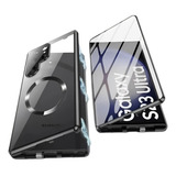 Case 360º Luxo Metal Para Samsung S22 S23 S24 Ultra Fe Plus