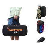 Case Bag Compatível Jbl Partybox 110 Com Bolso Prova D` Agua