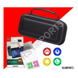 Case Capa Estojo Nintendo Switch + Película Vidro + 4 Grip 