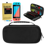 Case Capa Estojo + Película Vidro Nintendo Switch