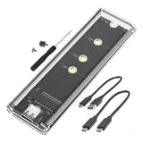 Case Externo M2 Nvme Ssd Pcie Ngff Sata Usb-c Transparente