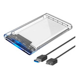 Case Hd Externo 2.5 E Sata Ssd Usb 3.0 Transparente Premium