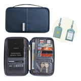 Case Organizador Passaporte Carteira Oxford Azul