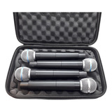 Case Para 04 Microfones Sem Fio Shure, Sennheiser, Akg, Etc